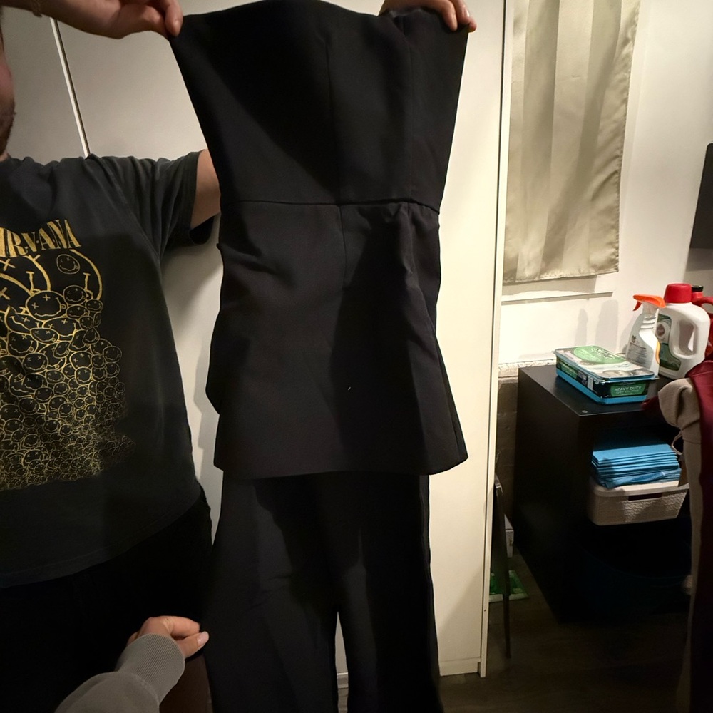 PrettyLittleThing Black Structured Jumpsuit